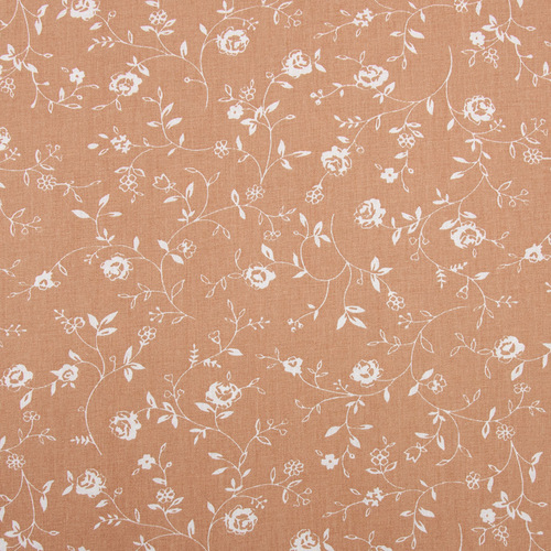 Ткань на отрез ранфорс 240 см №7 Плетение роз на светло-терракотовом фото 2