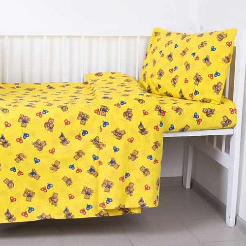 Постельное белье в детскую кроватку из бязи 609/4 желтый ГОСТ фото 1