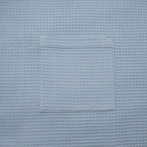 Вафельная накидка на резинке для бани и сауны Премиум мужская 60 см цвет 952 серый фото 3