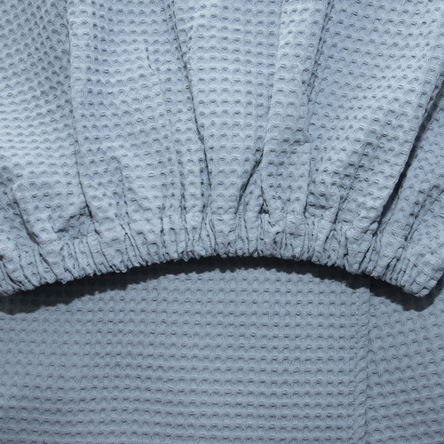 Вафельная накидка на резинке для бани и сауны Премиум мужская 60 см цвет 952 серый фото 5