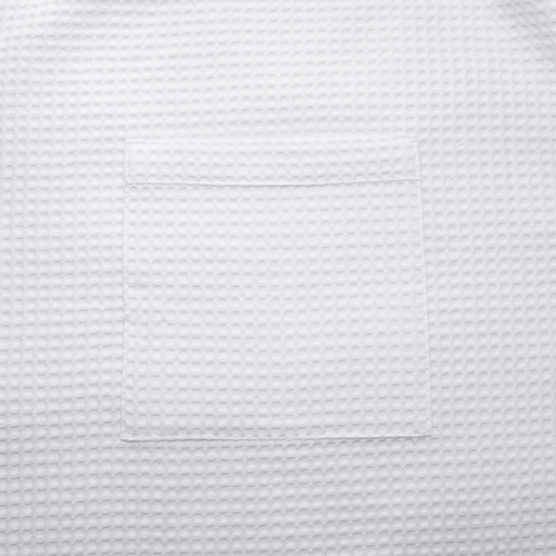 Вафельная накидка на резинке для бани и сауны Премиум мужская 60 см белый фото 5