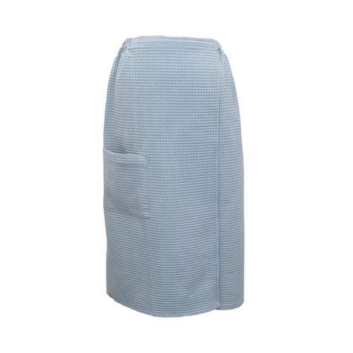 Вафельная накидка на резинке для бани и сауны Премиум женская 80 см цвет 952 серый фото 1