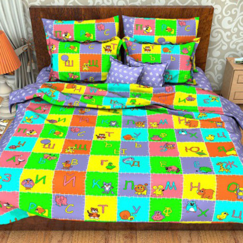 Детское постельное белье из бязи 1.5 сп АБВГДейка фиолетовый фото 1