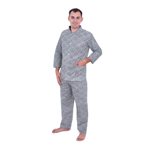 Пижама мужская бязь огурцы 60-62 цвет св серый фото 1