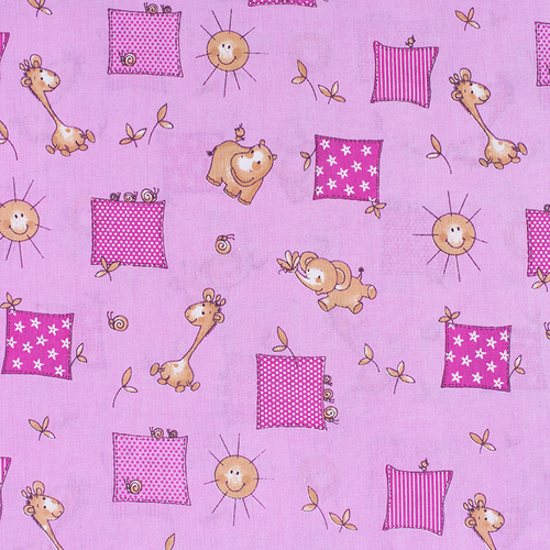 Набор детских пеленок бязь 4 шт 90/120 см 366/3 Жирафики цвет розовый фото 3
