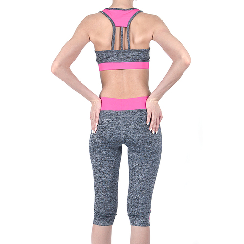 Женский спортивный костюм топ+бриджи 210 цвет розовый размер L/XL (44-46) фото 2