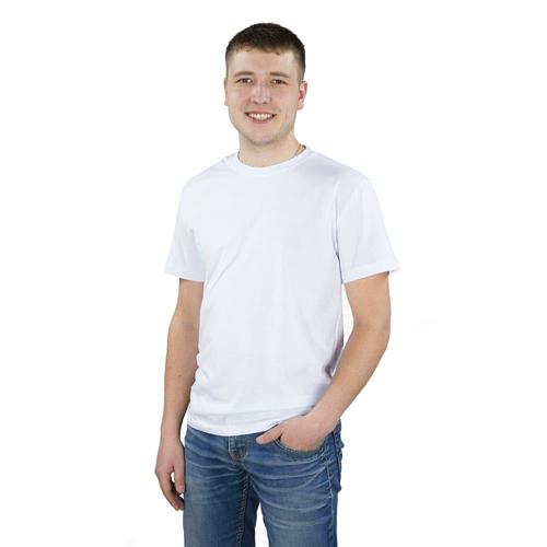 Мужская однотонная футболка цвет белый 48 фото 1