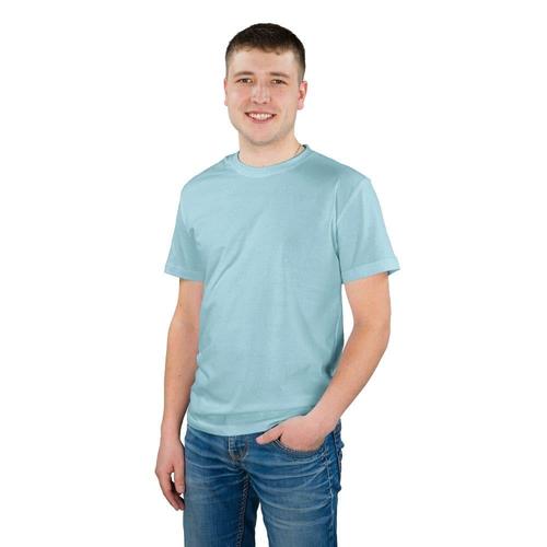 Мужская однотонная футболка цвет голубой 50 фото 1