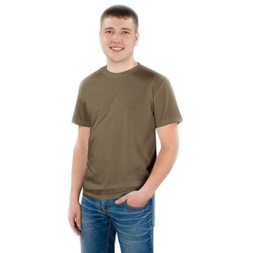 Мужская однотонная футболка цвет коричневый 48 фото 1