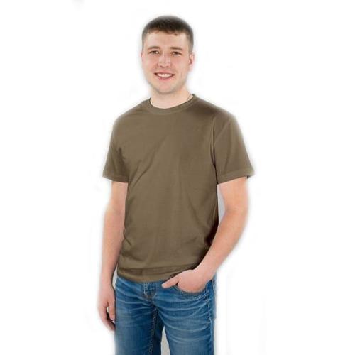 Мужская однотонная футболка цвет коричневый 52 фото 1