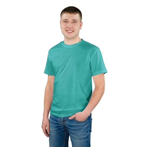 Мужская однотонная футболка цвет ментоловый 48 фото 1