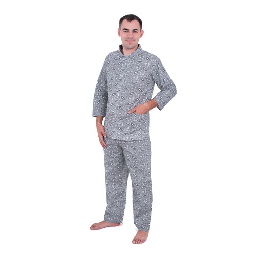 Пижама мужская бязь огурцы 56-58 цвет св серый фото 1