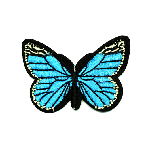 Термоаппликация ТАВ 201 бабочка синяя 8*5,5см фото 1