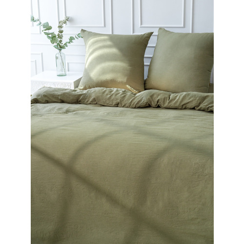 Постельное белье VT из микрофибры 17-0627 Олива 2-х сп с евро простыней фото 6