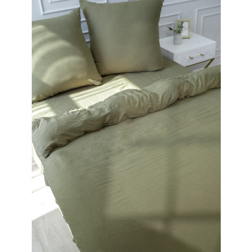 Постельное белье VT из микрофибры 17-0627 Олива 2-х сп с евро простыней фото 7