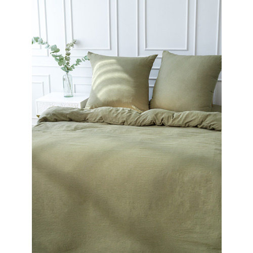 Постельное белье VT из микрофибры 17-0627 Олива 2-х сп с евро простыней фото 9