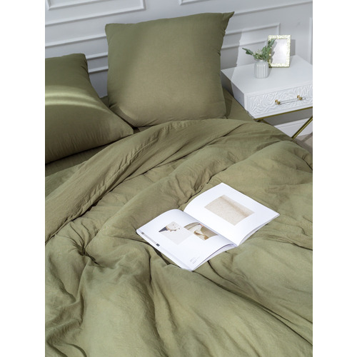 Постельное белье VT из микрофибры 17-0627 Олива 2-х сп с евро простыней фото 13