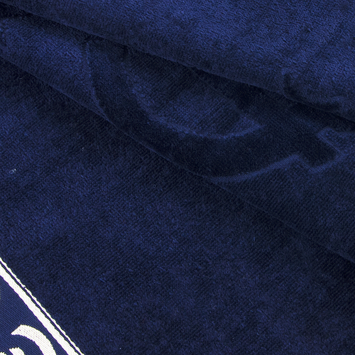 Полотенце велюровое Европа 70/130 см цвет синий с евро фото 3