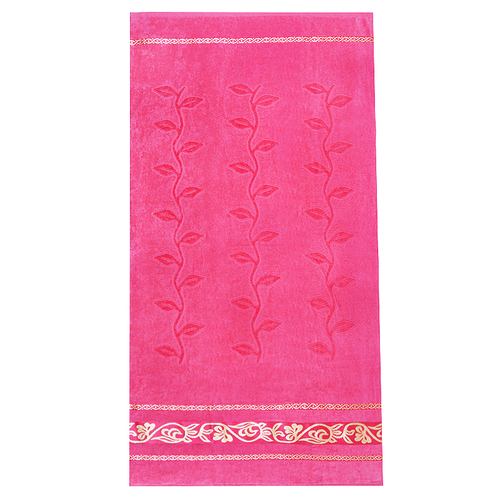 Полотенце велюровое Европа 50/90 см цвет розовый с вензелями фото 1