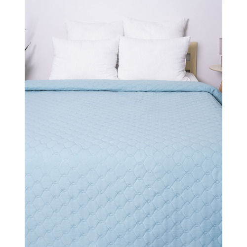 Покрывало ультрастеп микрофибра 15-5209 цвет голубой 240/210 Евро фото 4