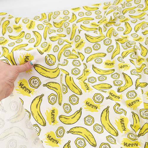 Ткань на отрез фланель 150 см Бананы на белом фото 5