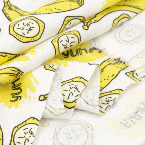 Ткань на отрез фланель 150 см Бананы на белом фото 4