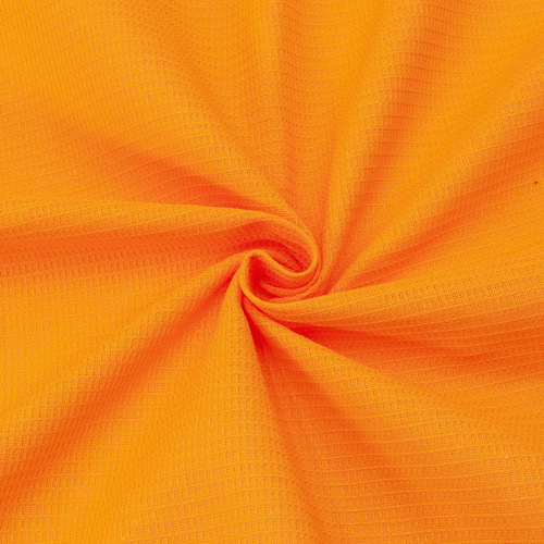 Ткань на отрез вафельное полотно гладкокрашенное 150 см 165 гр/м2 цвет апельсин фото 1