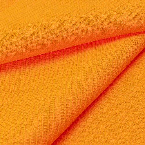 Ткань на отрез вафельное полотно гладкокрашенное 150 см 165 гр/м2 цвет апельсин фото 5