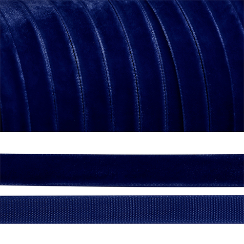 Лента бархатная 20 мм TBY LB2052 цвет т-синий 1 метр фото 1