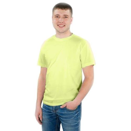 Мужская однотонная футболка цвет салатовый 48 фото 1