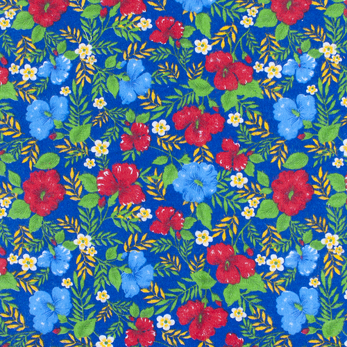 Ткань на отрез фланель 90 см 134-2П Цветы на синем фото 1