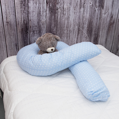 Наволочка бязь на подушку для беременных U-образная 1746/3 цвет голубой фото 2