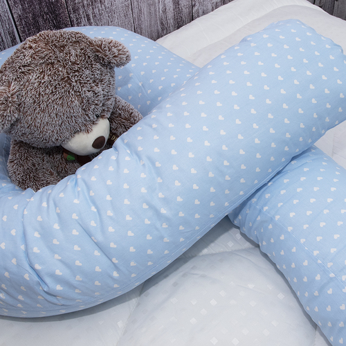 Наволочка бязь на подушку для беременных U-образная 1746/3 цвет голубой фото 4