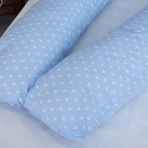 Наволочка бязь на подушку для беременных U-образная 1746/3 цвет голубой фото 3