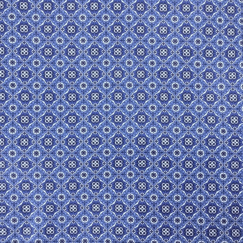 Ткань на отрез сатин набивной 80 см 5622/4 Анже цвет синий фото 2