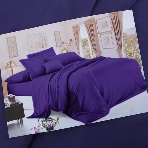 Ткань на отрез сатин гладкокрашеный 250 см 19-3622 цвет фиолетовый фото 3