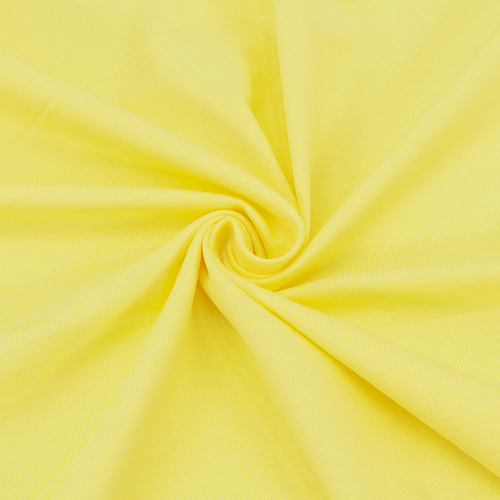 Ткань на отрез кулирка с лайкрой цвет лимонный фото 1