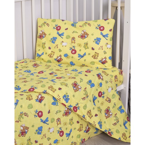 Постельное белье в детскую кроватку Зоопарк желтый бязь ГОСТ фото 4
