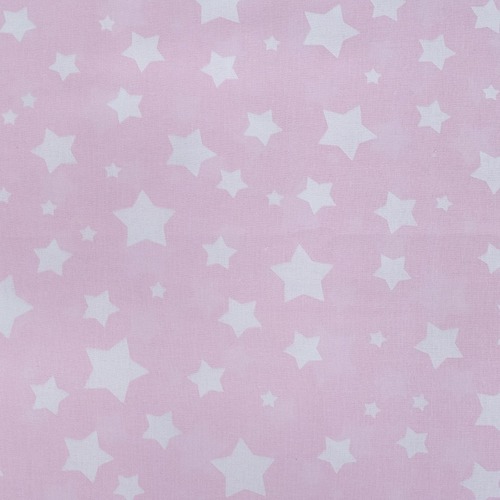 Ткань на отрез перкаль 150 см 13165/1 Звезда цвет розовый фото 1