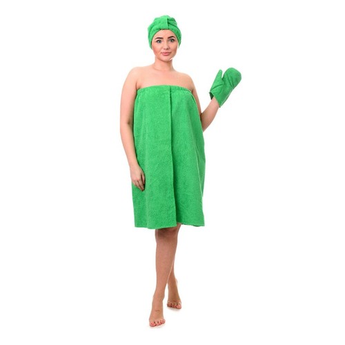 Набор для сауны женский цвет зеленый фото 1