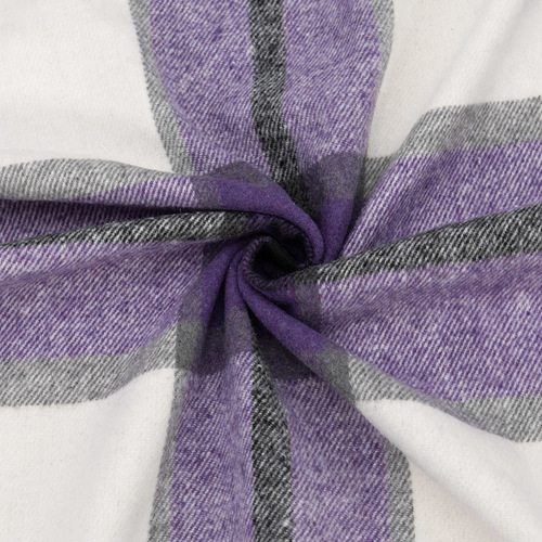 Ткань на отрез фланель Рубашечная №31 темно-фиолетовая клетка фото 1