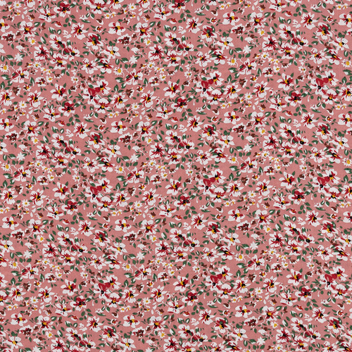 Ткань на отрез штапель 150 см 2306-3 Цветы на пудровом фото 4