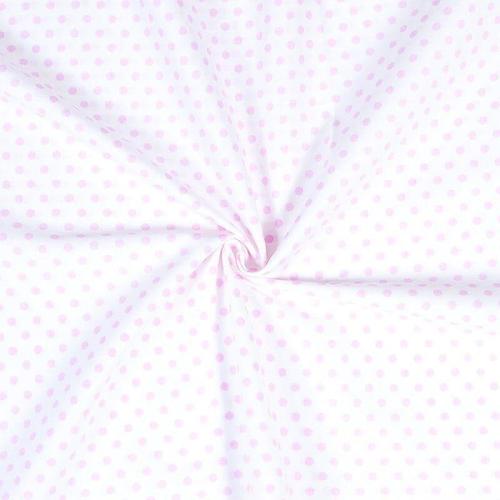 Ткань на отрез бязь плательная 150 см 1359/20А белый фон розовый горох фото 3