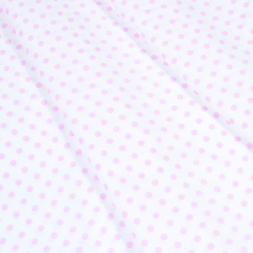 Ткань на отрез бязь плательная 150 см 1359/20А белый фон розовый горох фото 1