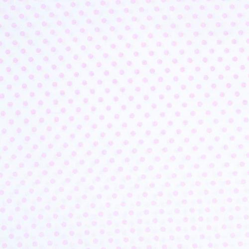 Ткань на отрез бязь плательная 150 см 1359/20А белый фон розовый горох фото 2