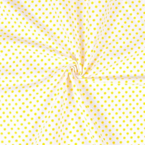 Ткань на отрез бязь плательная 150 см 1359/21А белый фон желтый горох фото 2