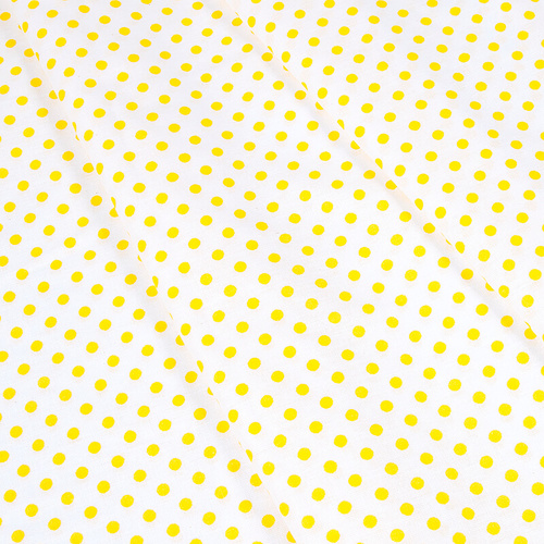 Ткань на отрез бязь плательная 150 см 1359/21А белый фон желтый горох фото 1
