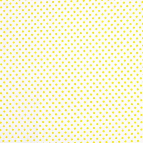Ткань на отрез бязь плательная 150 см 1359/21А белый фон желтый горох фото 3