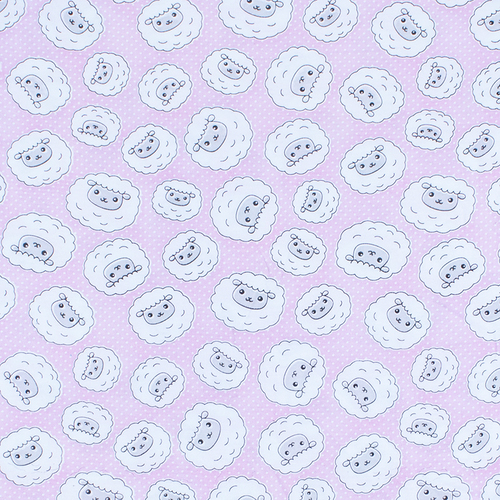 Ткань на отрез кулирка карде Овечки на розовом 3254-V1 фото 1