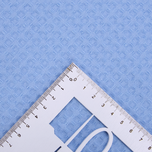 Ткань на отрез вафельное полотно гладкокрашенное 150 см 240 гр/м2 7х7 мм цвет 409 голубой фото 4